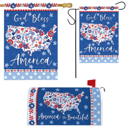 Map Of America Yard Decor Set