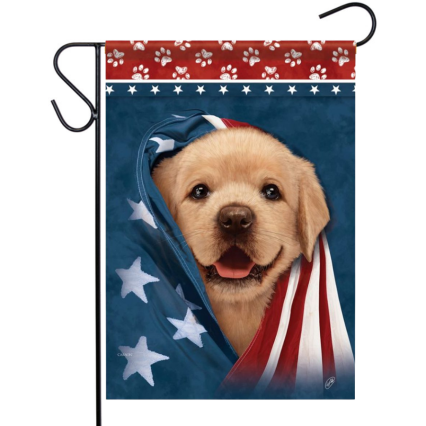 Patriotic Puppy Garden Flag