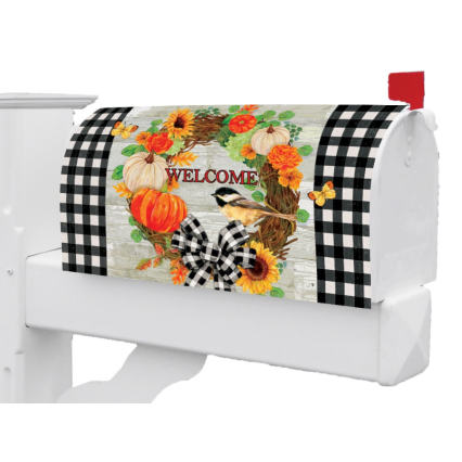 Pumpkin Wreath Mailbox Cover