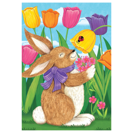 Tulip Bunnies House Flag