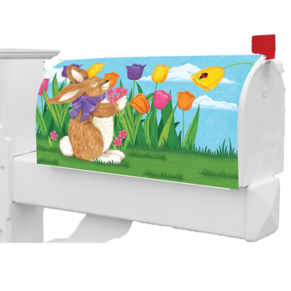 Tulip Bunnies Mailbox Cover