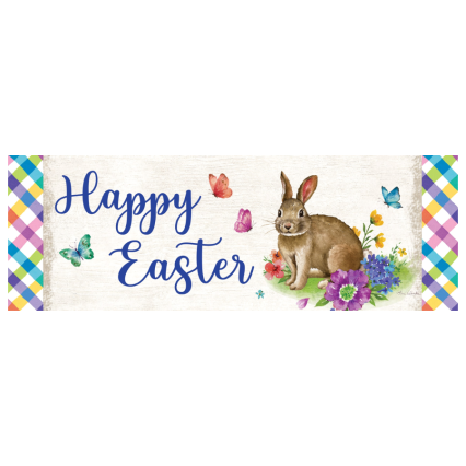 Bunny Plaid Signature Sign