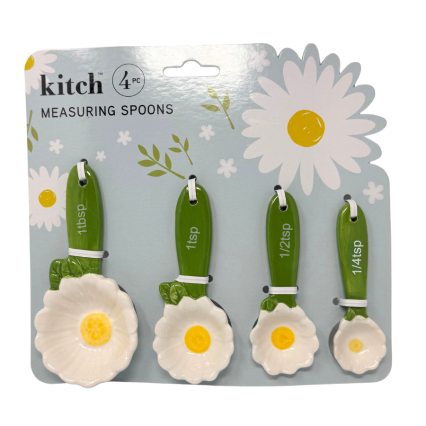 4 pc Measuring Spoon - Daisies