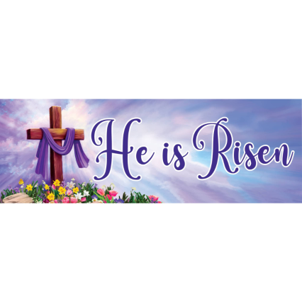 Cross and Flowers Signature Sign