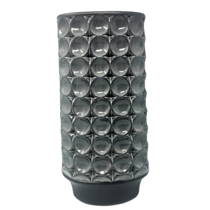 14" Silver Ceramic Vase