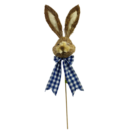 19" Bunny Head Pick w/ Blue Bow