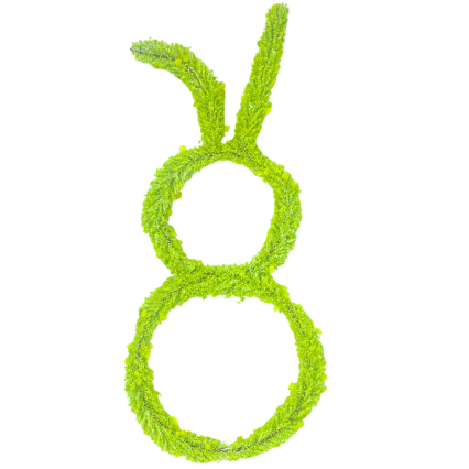 20" Beaded Easter Bunny Wreath - Lime Green