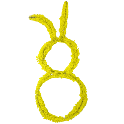 20" Beaded Easter Bunny Wreath - Yellow