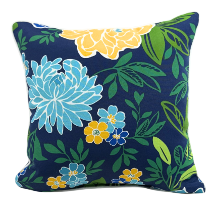 17" Spring Bling Blue Outdoor Pillow