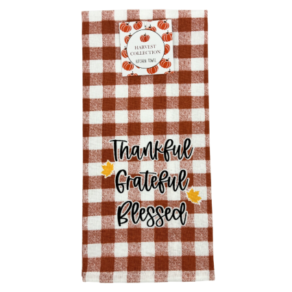 Fall Checkered Kitchen Towel