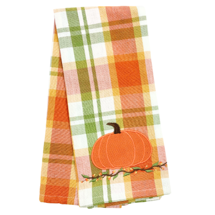 Plaid Pumpkin Kitchen Towel