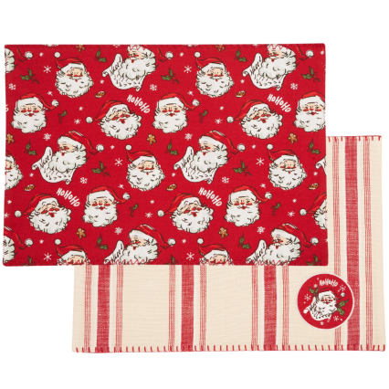 Jolly Santa Embellished Dual Sided Placemat