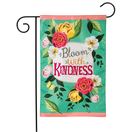 Bloom with Kindness Applique Garden Flag