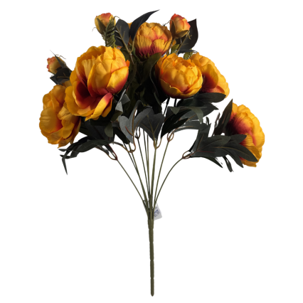 19" Peony Bush - Yellow/Orange