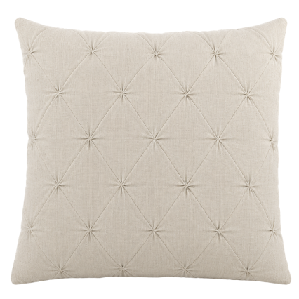 18" Diamond Tuck Ivory Indoor Pillow