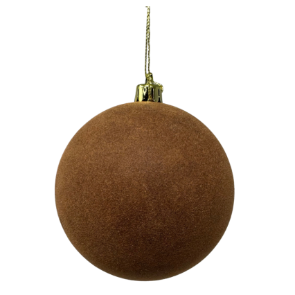 4" Brown Velvet Ball Ornament