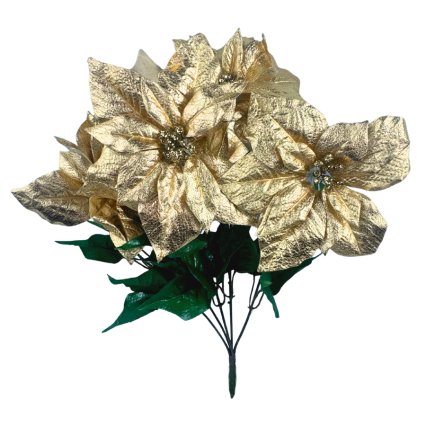 22" Gold Poinsettia Bush