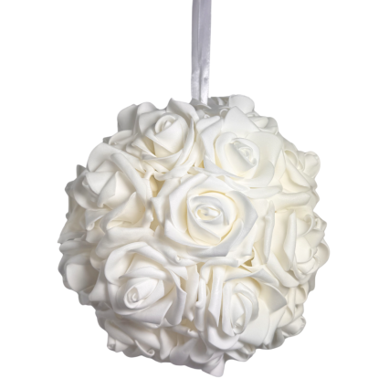 12" Rose Ball- White