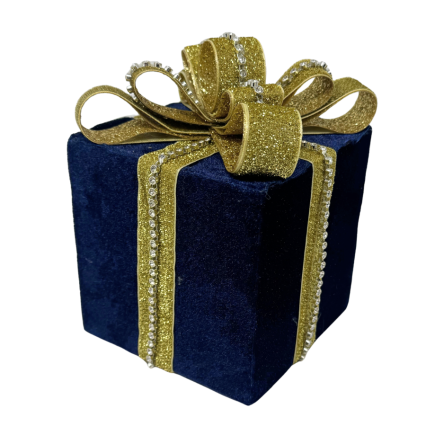 7.5" Navy Blue Velvet Gift Box