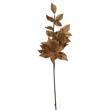 27" Poinsettia Leaf Spray - Tan