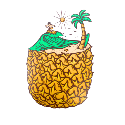 Pineapple Surfer Vinyl Sticker