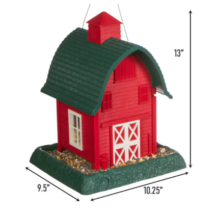 Village Collection Red Barn Bird Feeder