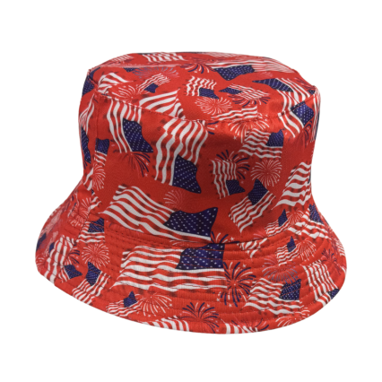 American Flag Bucket Hat - Red