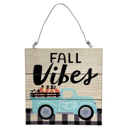 Fall Vibes Wooden Sign