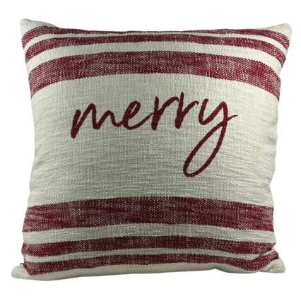 18" Merry Stripped Pillow