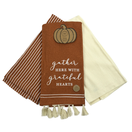 3 Pack Gather Here Kitchen Towels