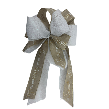 White & Brown Reason for the Season Custom Bow