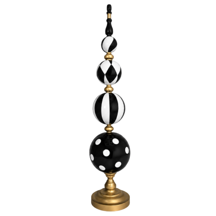 50" Black & White Metal Finial