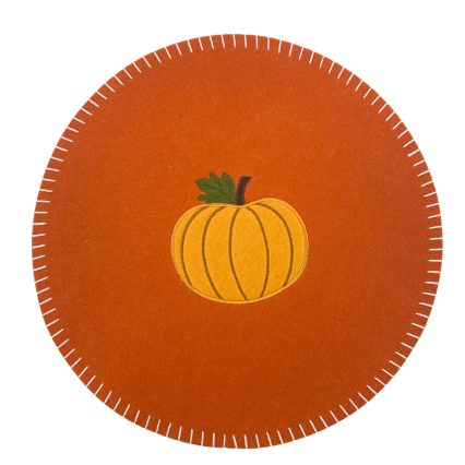 14" Felt Harvest Pumpkin Round Placemat