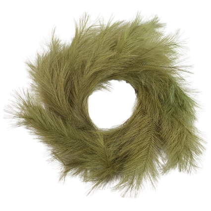 16" Faux Pampas Grass Wreath