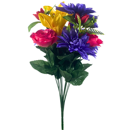 17" Pink, Purple & Yellow Floral Arrangement