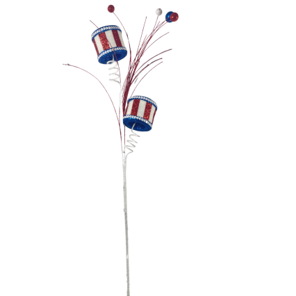 25" Patriotic Glitter Drum Spray