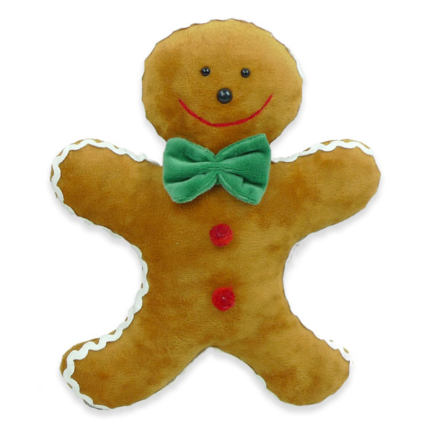 11" x 9" Plush Brown Gingerbread Cookie w/ Bow Tie