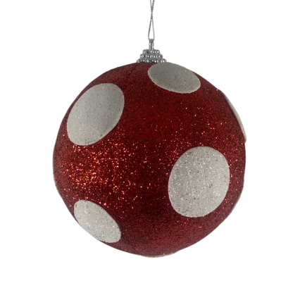 4" Red & White Dot Ornament