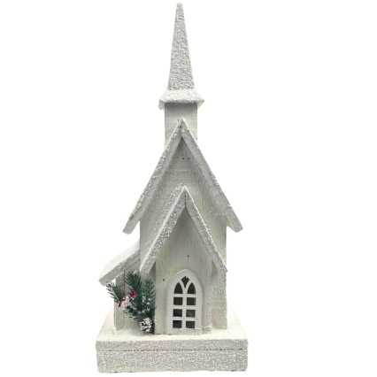 18" White Light-up House Front