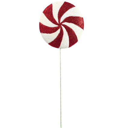 24" Glitter Peppermint Lollipop Pick