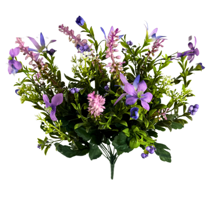 17.5" Lavendar Mini Flowers Bush-Purple