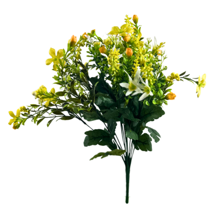 17.5" Lavendar Mini Flowers Bush-Yellow