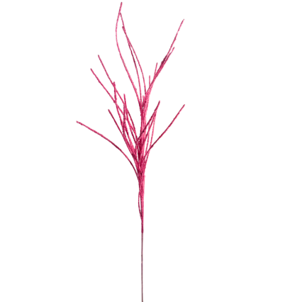 30" Pink Glitter Twig Spray