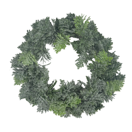 10" Frosted Pine & Cedar Wreath