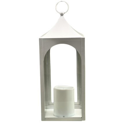 15" Metal Lantern with Flickering Candle