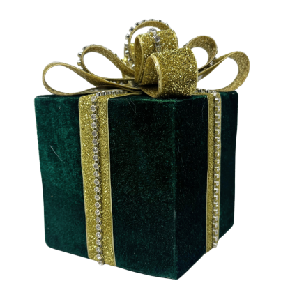 7.5" Navy Green Velvet Gift Box