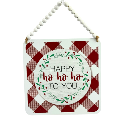 9" Happy Ho Ho Ho Metal Sign