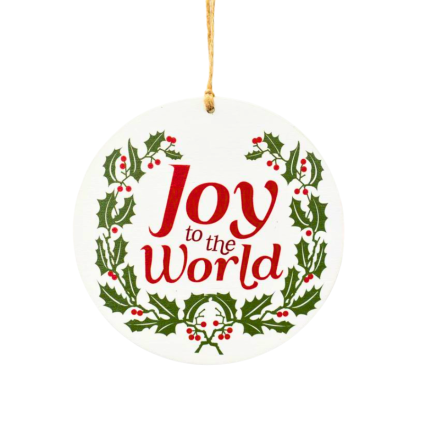 5" Joy To The World Wooden Ornament