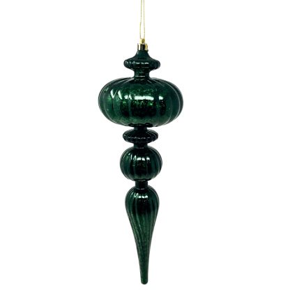 12" Emerald Mercury Finish Grand Finial