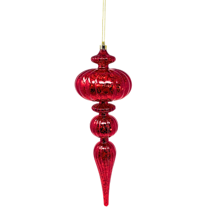 12" Red Mercury Finish Grand Finial